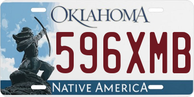 OK license plate 596XMB