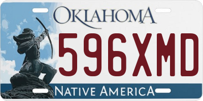 OK license plate 596XMD