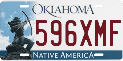 OK license plate 596XMF