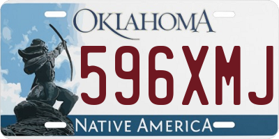 OK license plate 596XMJ