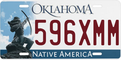 OK license plate 596XMM