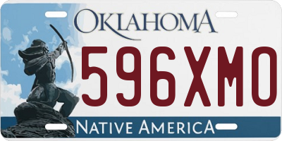 OK license plate 596XMO