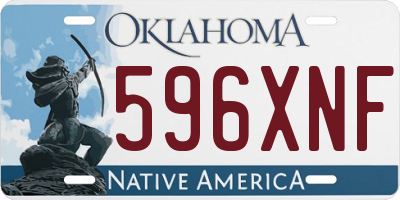 OK license plate 596XNF