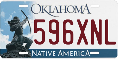 OK license plate 596XNL
