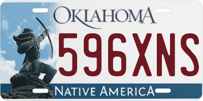 OK license plate 596XNS