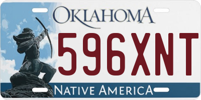 OK license plate 596XNT