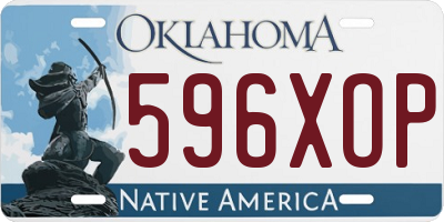 OK license plate 596XOP