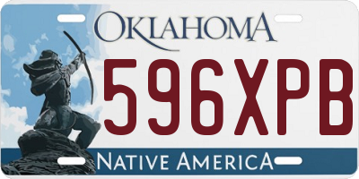 OK license plate 596XPB