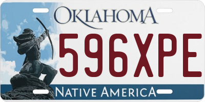 OK license plate 596XPE
