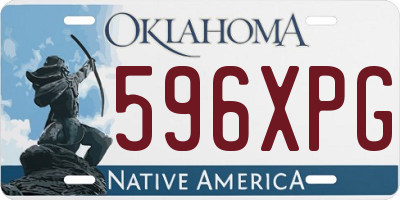 OK license plate 596XPG