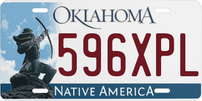 OK license plate 596XPL