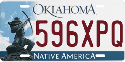 OK license plate 596XPQ