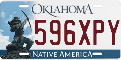 OK license plate 596XPY
