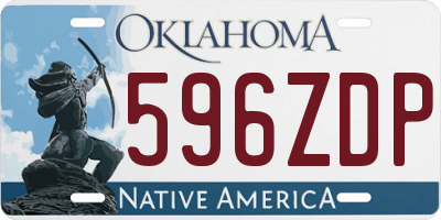 OK license plate 596ZDP
