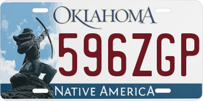 OK license plate 596ZGP