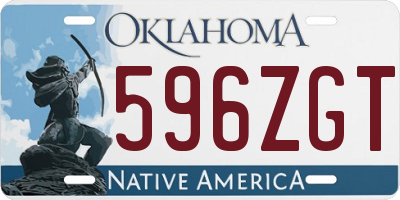 OK license plate 596ZGT