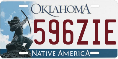 OK license plate 596ZIE