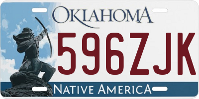 OK license plate 596ZJK