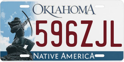 OK license plate 596ZJL