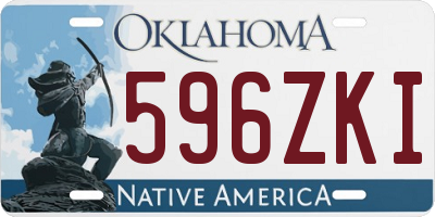 OK license plate 596ZKI