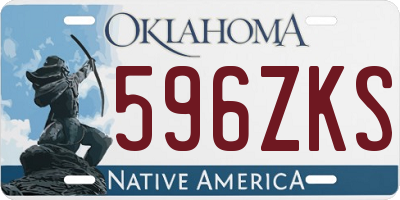 OK license plate 596ZKS