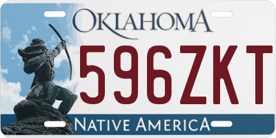 OK license plate 596ZKT