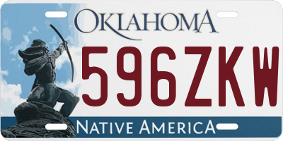 OK license plate 596ZKW
