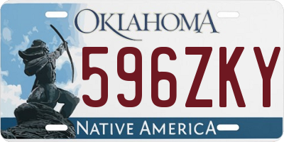 OK license plate 596ZKY
