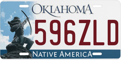 OK license plate 596ZLD