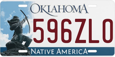 OK license plate 596ZLO