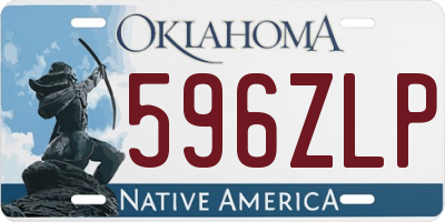 OK license plate 596ZLP