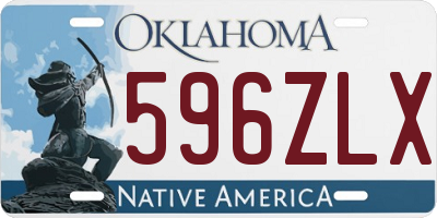 OK license plate 596ZLX