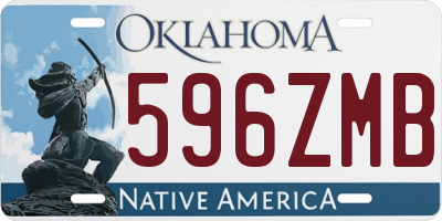 OK license plate 596ZMB