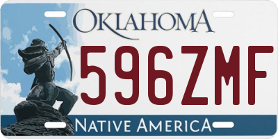 OK license plate 596ZMF