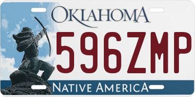 OK license plate 596ZMP