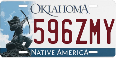 OK license plate 596ZMY