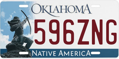 OK license plate 596ZNG
