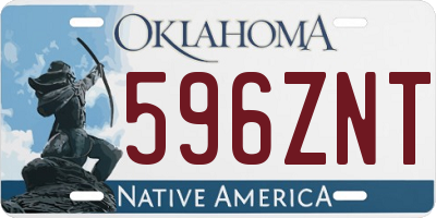 OK license plate 596ZNT