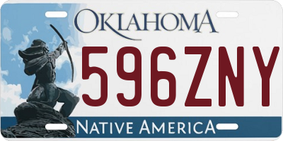 OK license plate 596ZNY