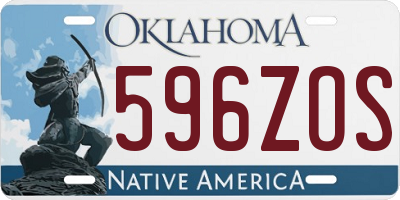 OK license plate 596ZOS