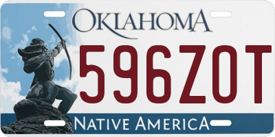 OK license plate 596ZOT