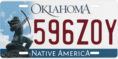 OK license plate 596ZOY