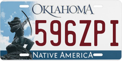 OK license plate 596ZPI