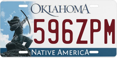 OK license plate 596ZPM