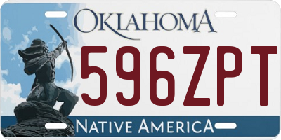 OK license plate 596ZPT