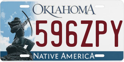 OK license plate 596ZPY