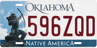 OK license plate 596ZQD