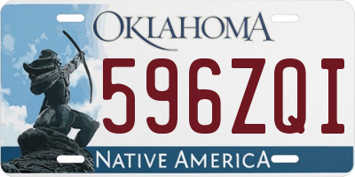 OK license plate 596ZQI