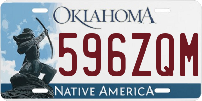 OK license plate 596ZQM