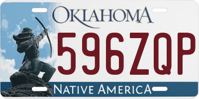 OK license plate 596ZQP